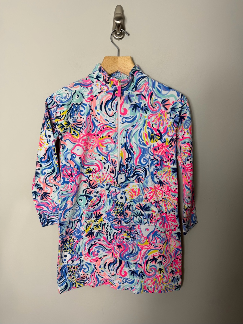 Lilly Pulitzer Girls Little Skipper Popover Dress "So Sofishticated" Print XL